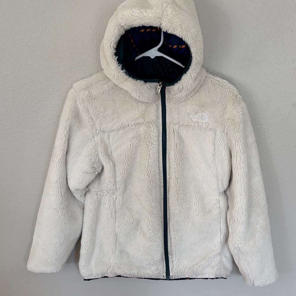 The North Face Cream Fleece Jacket reversible to Green/blue/orange -16 SKU